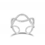 Ring with two twisted row with cubic zirconia