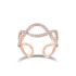Ring with two twisted row with cubic zirconia - rosé plated