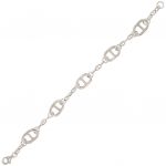 Crossbar bracelet with thin link chain alternating with thick link chain