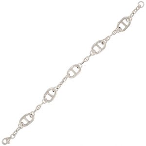 Crossbar bracelet with thin link chain alternating with thick link chain