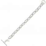 Crossbar link chain bracelet with T-Bar closure