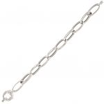 Bracelet with alternating satin and polished oval link chain - 12x23 mm