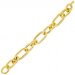 Bracelet with 4 mm thick link chain of two different sizes that alternate - gold plated