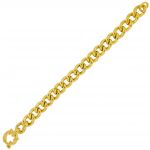 Curb chain bracelet with 12 mm chain links - gold plated 