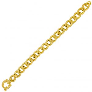 Bracciale groumette con anelli lucidi da 12 mm - placcato oro