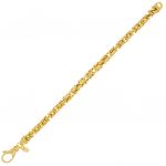 Bracciale catena bizantina da 6x6 mm - placcato oro