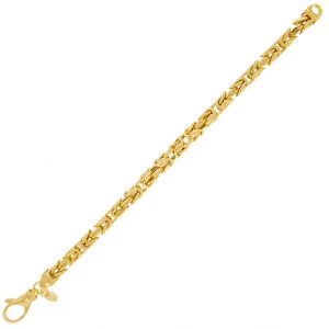 6x6 mm byzantine chain bracelet - gold plated