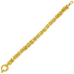 Bracciale catena bizantina da 9x9 mm - placcato oro