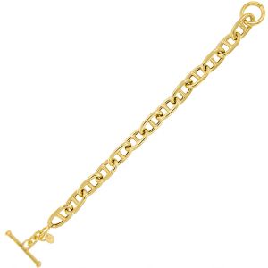 Crossbar link chain bracelet with T-Bar closure - gold plated