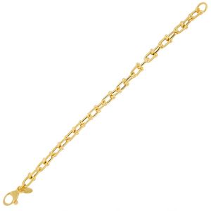 Bracciale con catena a staffe da 19 cm - placcato oro