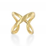 X shaped ring - gold plated 