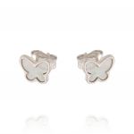 Earrings with butterfly shaped mother of pearl