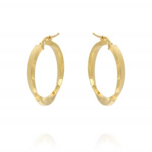 Twisted hoop earrings - gold plated