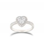 Heart shaped cubic zirconia ring with zirconia frame
