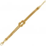 Two large fope chains bracelet with marine knot - gold-plated 