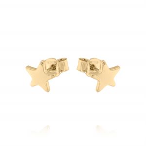 Earrings with medium size star - gold plated 
