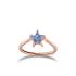 Ring with light blue star-shaped cubic zirconia - rosé plated