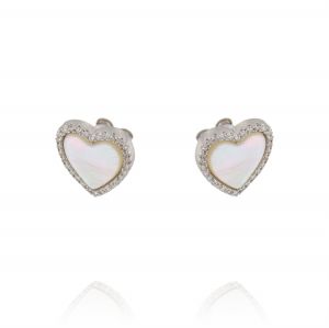 Heart-shape earrings with Mother of Pearl 
