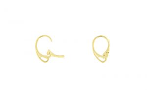 Leverback earring findings - gold plated - 1 pair