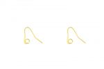 Hook closure with drop shape - gold plated - 3 pairs