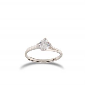Solitaire ring with cubic zirconia - 4 claw