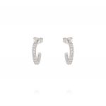 Hoop earrings with white cubic zirconia - big size