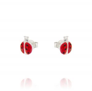 Ladybug earrings with enamel