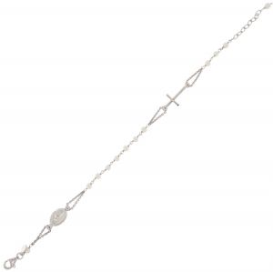Bracciale rosario D&G con perle bianche