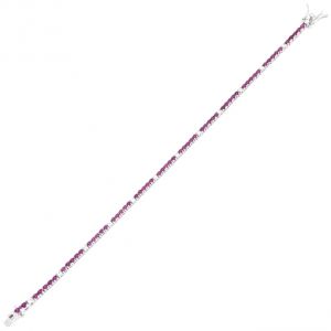 Bracciale tennis zirconi rossi e bianchi 5+1 - 2 mm