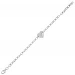 Bracciale lineare con cuore lucido