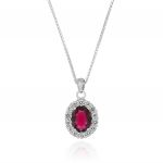 Royal necklace with oval stone – color variable