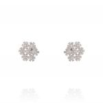 Hexagonal snowflake earrings with cubic zirconia