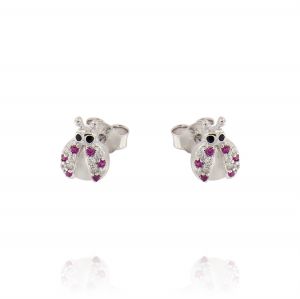 Ladybug earrings with cubic zirconia