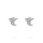 Moon earrings with cubic zirconia