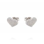 Heart earrings with cubic zirconia