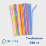 CANNUCCE PIEGHEVOLI  PLS COLORATE 21 cm CF 250 pz