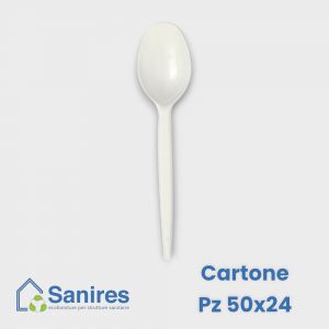 Cucchiai standard bianchi in PP lavabili CF 50 CTN 1000 Pz (50x20)