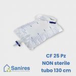 Sacca urina LT. 2 NON sterile, rubinetto a T, tubo 130  cm CF 25 Pz