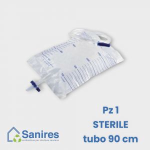 Sacca urina LT. 2 STERILE , rubinetto a T, tubo 90 cm CF 1 Pz