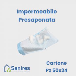 Manopola Soft in TNT 50g/mq. pre saponata POLITENATA det PH neutro cm. 23 x 16  CTN 1200 Pz (50x24) 