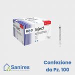 INJECT Siringa da insulina, sterile 1 ml (100 I.U/ml) con ago 29G CF 100 Pz