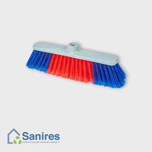 Scopa francesina bicolore - ROSSA/BLU senza manico