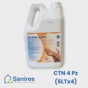 Gel igienizzante mani alcool 70% v/v con Glicerina tanica 5 LT (5LTX4)
